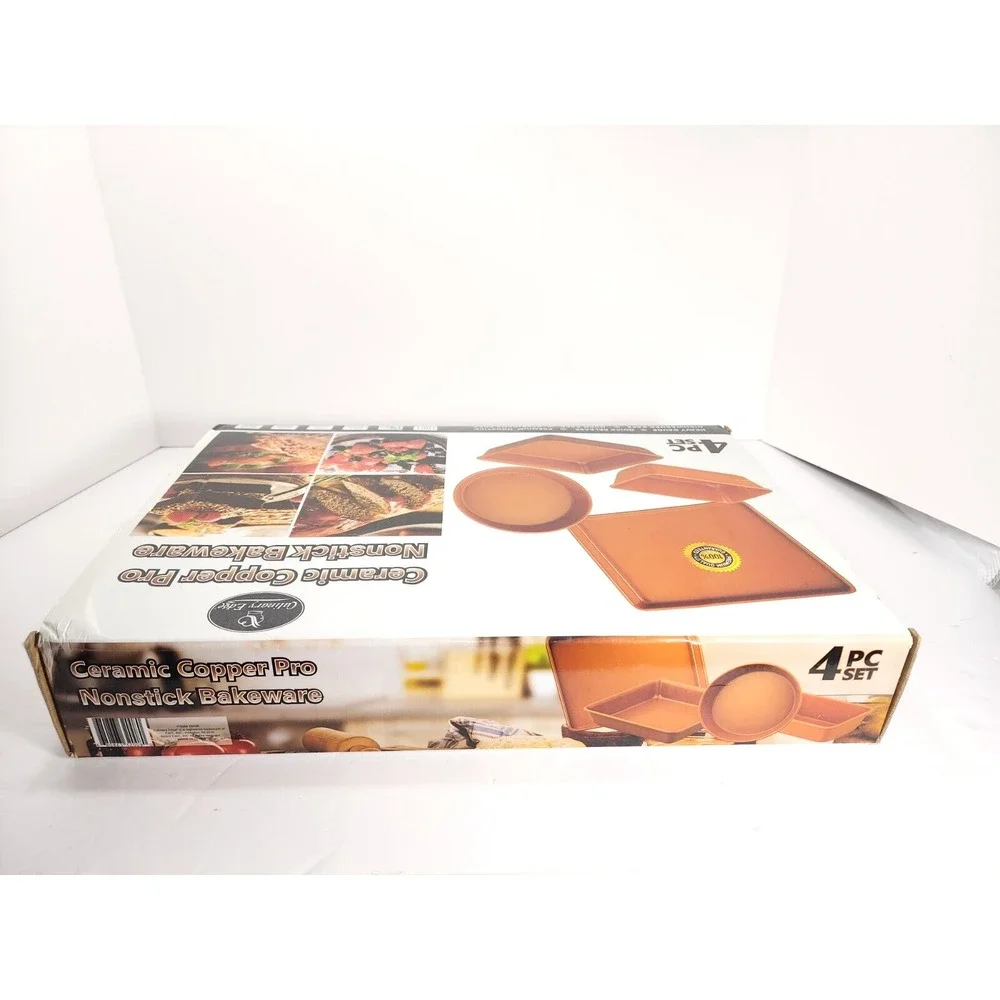 Culinary Edge Copper Ceramic Nonstick‎ Bakeware Set, Assorted Items, 4 Piece